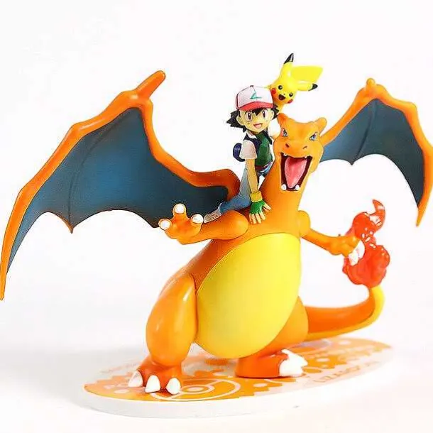 Ash Ketchum & Charizard / Glurak Lizardon Sammel Figur Pokemon