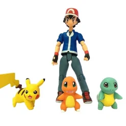 Ash Ketchum Mit Pikachu, Glumanda Und Schiggy Action Spiel Figur