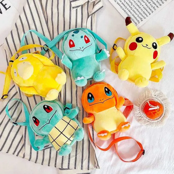 Bisasam Bulbasaur, Pikachu, Enton, Glumanda Plusch Kleine Tasche Rucksack