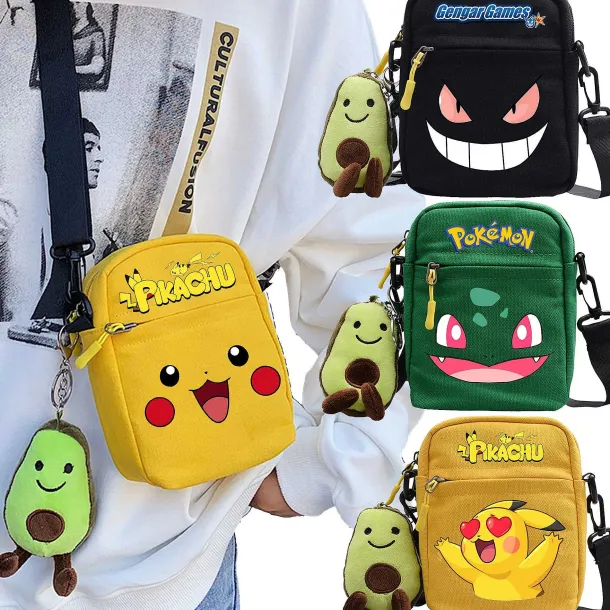 Canvas Pokemon Messenger Tasche, Slingbag Umhangetasche In Vielen Motiven