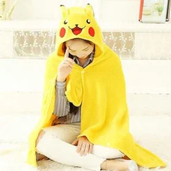 150Cm Pikachu Kuschel Umhang Mit Mutze