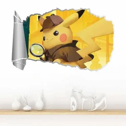 3D Detektiv Pikachu Wand Sticker (60Cm*40Cm)