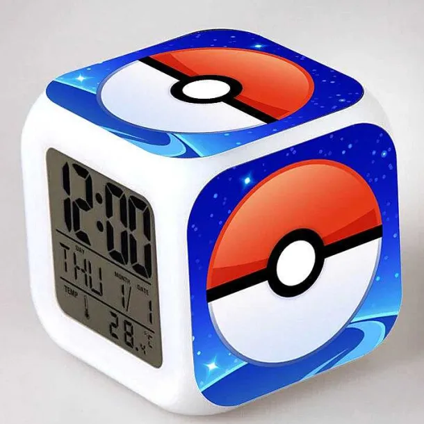 Digitaler Pokemon Wecker In Unterschiedlichen Motiven