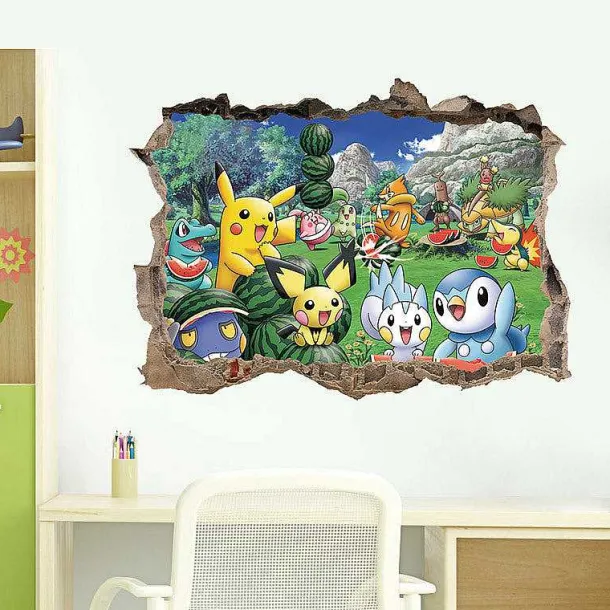 3D Pokemon Detektiv Pikachu Wand Sticker (45Cm*60Cm)