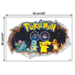 3D Pokemon Detektiv Pikachu Wand Sticker (45Cm*60Cm)