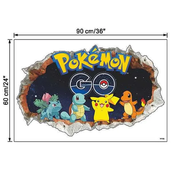 3D Pokemon Detektiv Pikachu Wand Sticker (45Cm*60Cm)