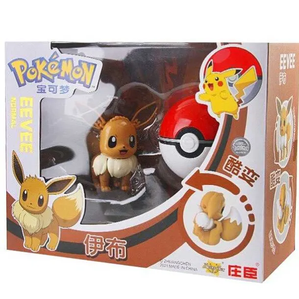 Eevee / Evoli Pokemon Poke Ball Set Mit Figur Spielzeug