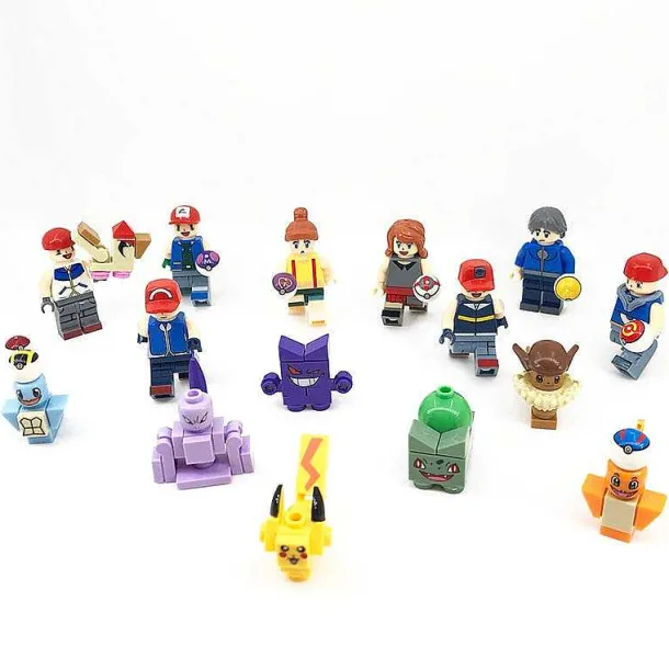 8Er Set Pokemon Go Trainer & Pokemon Baustein Figuren