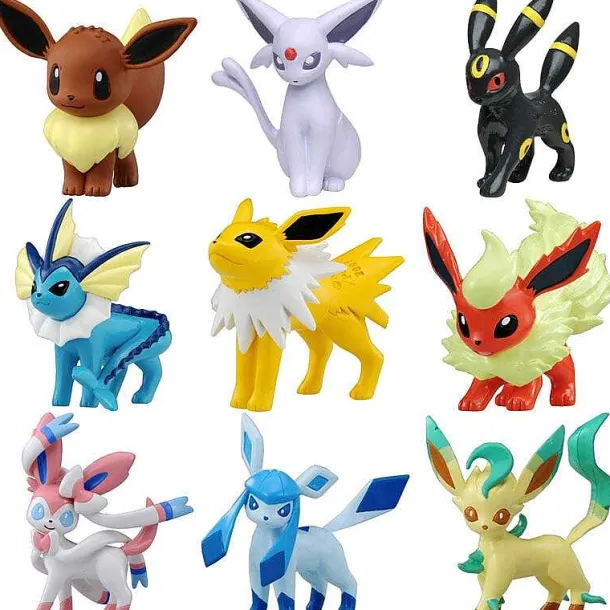Evoli Vaporeon Jolteon Flareon Espeon Umbreon Leafeon Glaceon Figuren Set