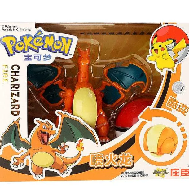 Glurak / Charizard Spiel Figur Mit Pokeball Pokemon Spielzeug Set