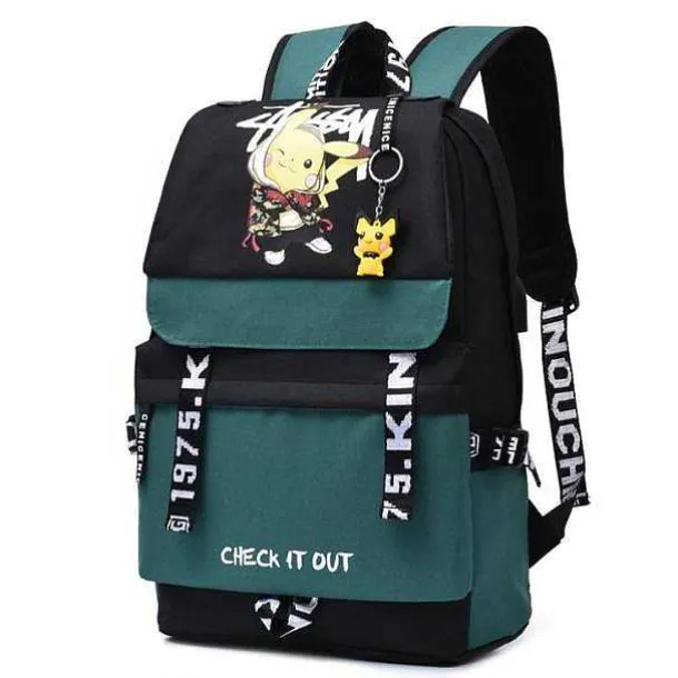 Groser Pokemon Schulrucksack Mit Usb Ladebuchse Im Pikachu Look