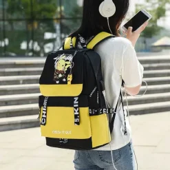 Groser Pokemon Schulrucksack Mit Usb Ladebuchse Im Pikachu Look