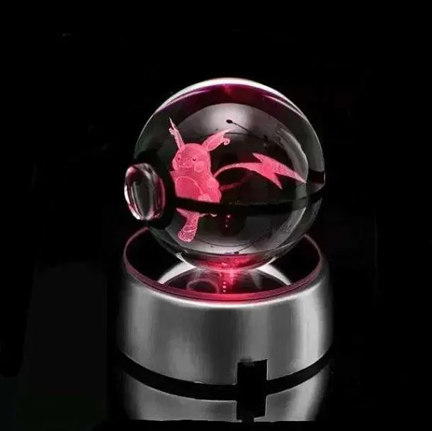 Kristall Pokeball Mit 3D Effekt Realxo Mewtu Pikachu Uvm.