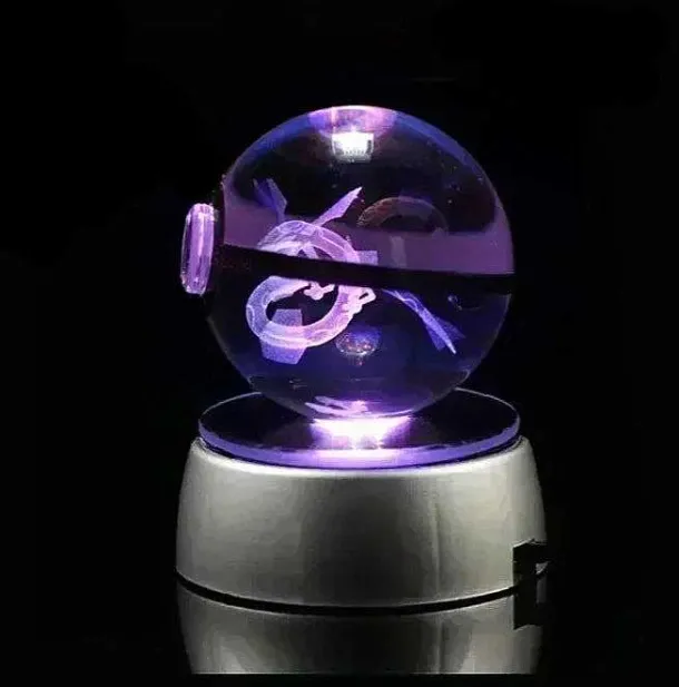 Kristall Pokeball Mit 3D Effekt Realxo Mewtu Pikachu Uvm.