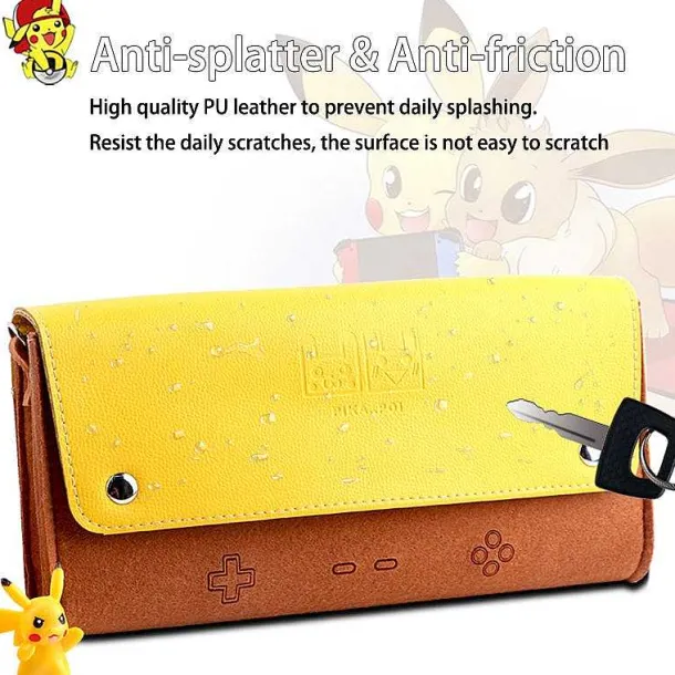 Leder Schutztasche Pokemon Pikachu Design Fur Switch Konsolen