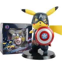 Pikachu Captain America Cosplay Figur