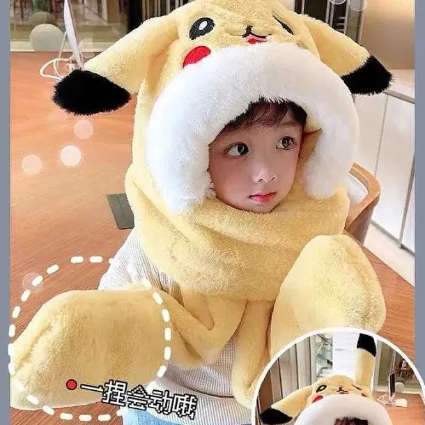 Pikachu Wintermutze Mit Integrierten Schal
