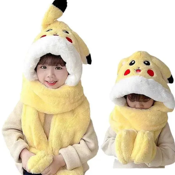 Pikachu Wintermutze Mit Integrierten Schal