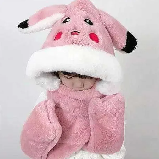 Pikachu Wintermutze Mit Integrierten Schal