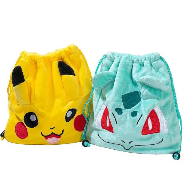 Plusch Tasche Mit Kordel In Pokemon Motiven