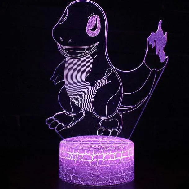 Pocket Monster Charmander Glumanda 3D Nachtlicht