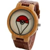 Pokeball Pokemon Bambus Holz Armbanduhr