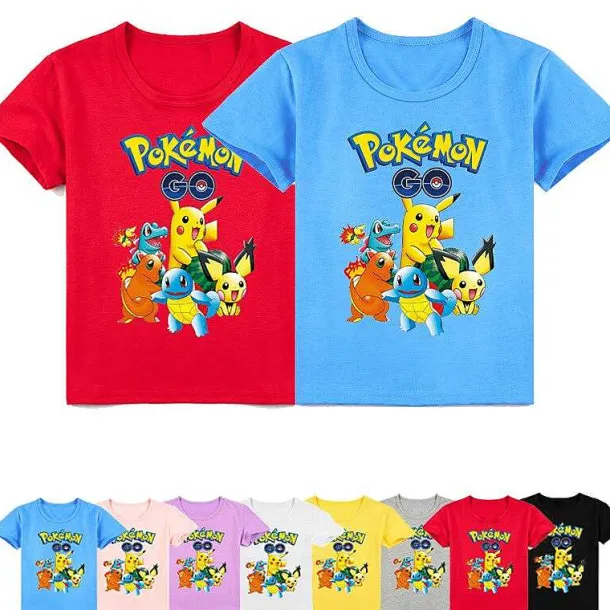 Pokemon Baumwolle T-Shirt Fur Kinder - Viele Motive Und Farben