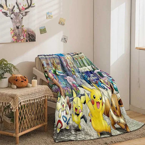 Pokemon Decke In Vielen Motiven (Pikachu, Evoli Etc.)