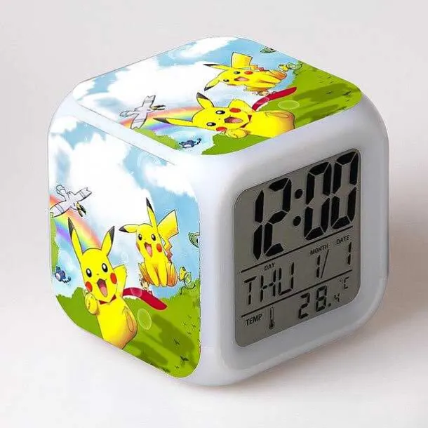Pokemon Digital Wecker / Uhr - 7 Farben (19 Verschiedene Motive)