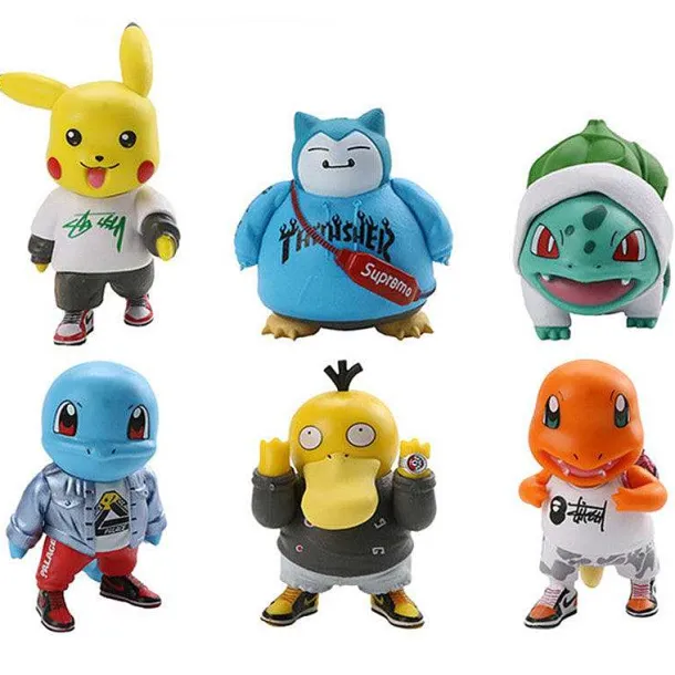 Pokemon Figuren Set - Pikachu Squirtle Charmander Psyduck