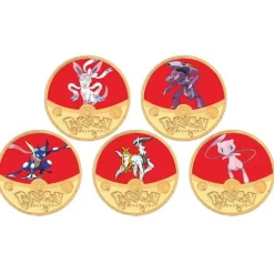 Pokemon Munzen Mit Verschiedenen Pokemon Mewtu, Quajutsu, Pikachu Mew, Genesect U. A.