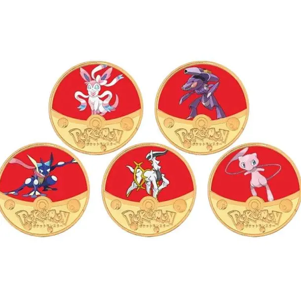 Pokemon Munzen Mit Verschiedenen Pokemon Mewtu, Quajutsu, Pikachu Mew, Genesect U. A.