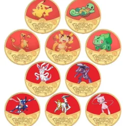 Pokemon Munzen Mit Verschiedenen Pokemon Mewtu, Quajutsu, Pikachu Mew, Genesect U. A.