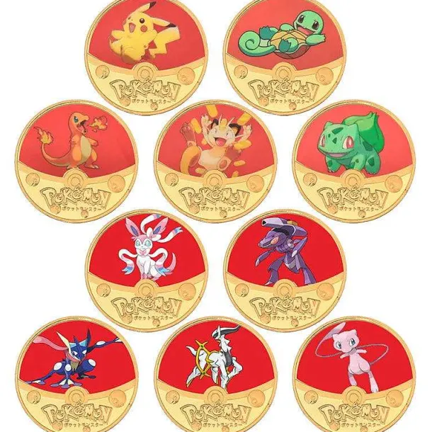 Pokemon Munzen Mit Verschiedenen Pokemon Mewtu, Quajutsu, Pikachu Mew, Genesect U. A.