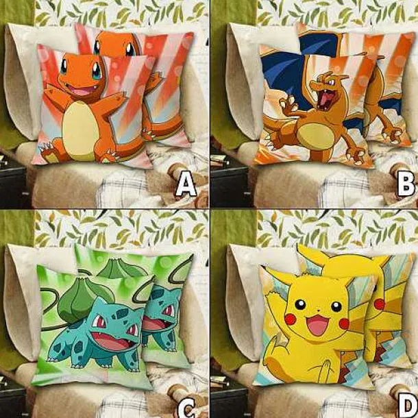 Pokemon (Pikachu, Charmander, Charizard, Bulbasaur) Kissenbezuge