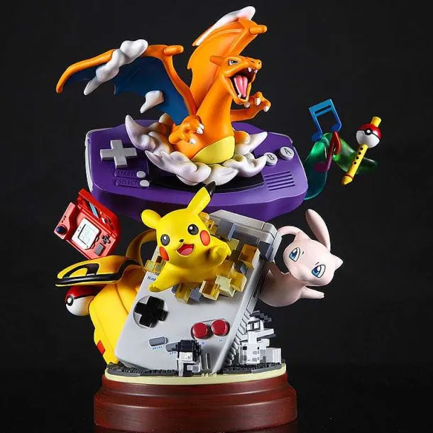 Pokemon Pikachu Glurak / Charizard Gameboy Statue (18.5Cm)