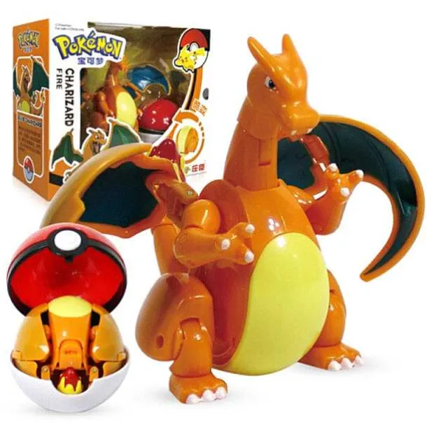 Pokemon Pokeball Set Mit Figur (Pikachu, Glurak, Bisaflor, Turtok, Garados)