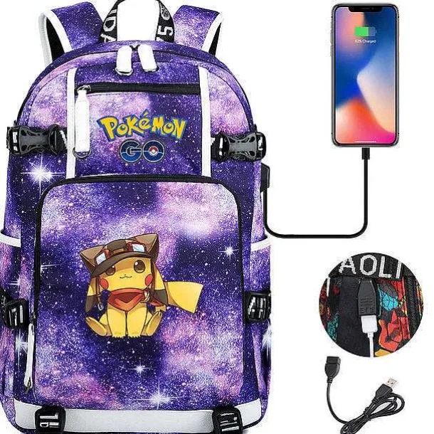 Pokemon Rucksack Mit Smartphone Ladefunktion