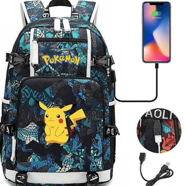 Pokemon Rucksack Mit Usb - Ideal Fur Laptops