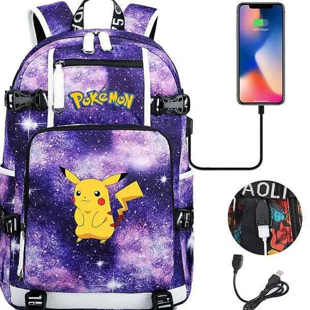 Pokemon Rucksack Mit Usb - Ideal Fur Laptops