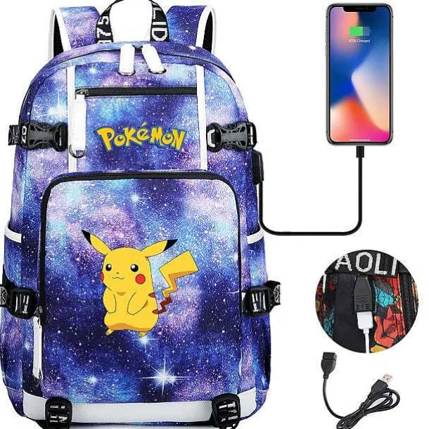 Pokemon Rucksack Mit Usb - Ideal Fur Laptops