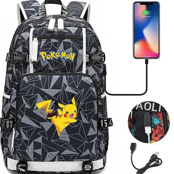 Pokemon Rucksack Mit Usb - Ideal Fur Laptops