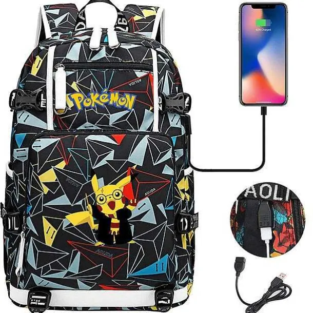 Pokemon Rucksack Mit Usb - Ideal Fur Laptops