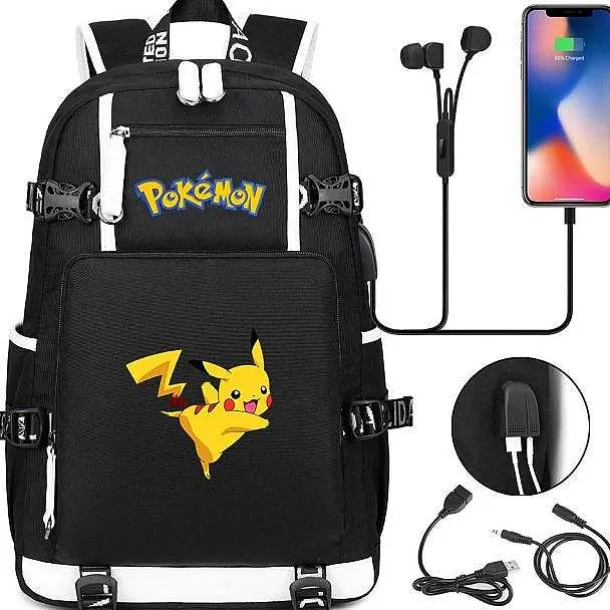 Pokemon Rucksack Mit Usb - Ideal Fur Laptops