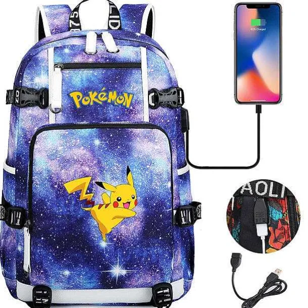 Pokemon Rucksack Mit Usb - Ideal Fur Laptops