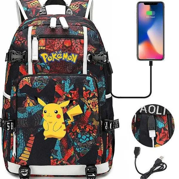 Pokemon Rucksack Mit Usb - Ideal Fur Laptops