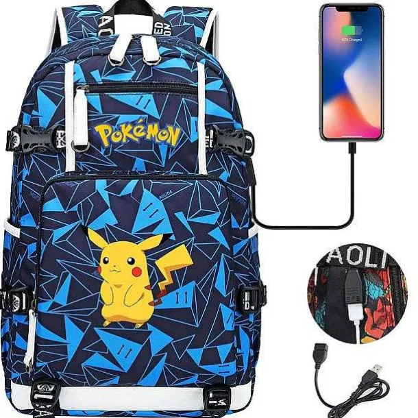 Pokemon Rucksack Mit Usb - Ideal Fur Laptops