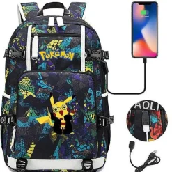 Pokemon Rucksack Mit Usb - Ideal Fur Laptops