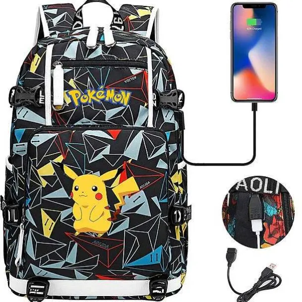 Pokemon Rucksack Mit Usb - Ideal Fur Laptops