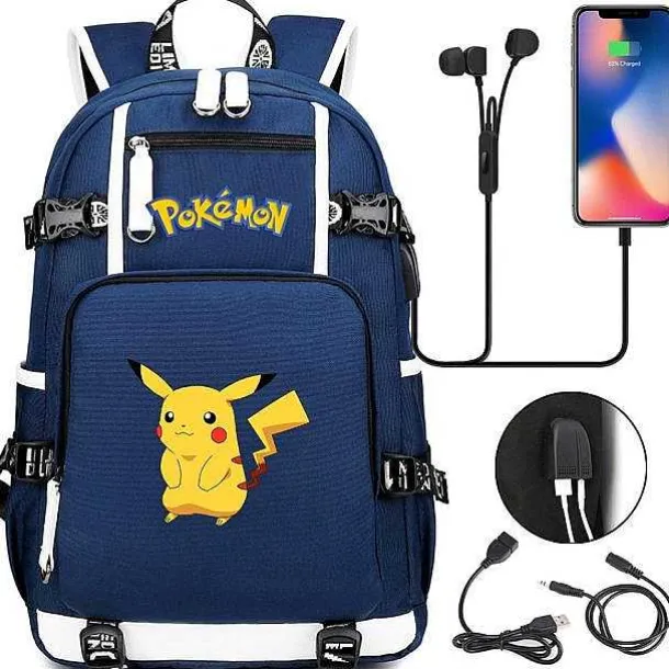 Pokemon Rucksack Mit Usb - Ideal Fur Laptops